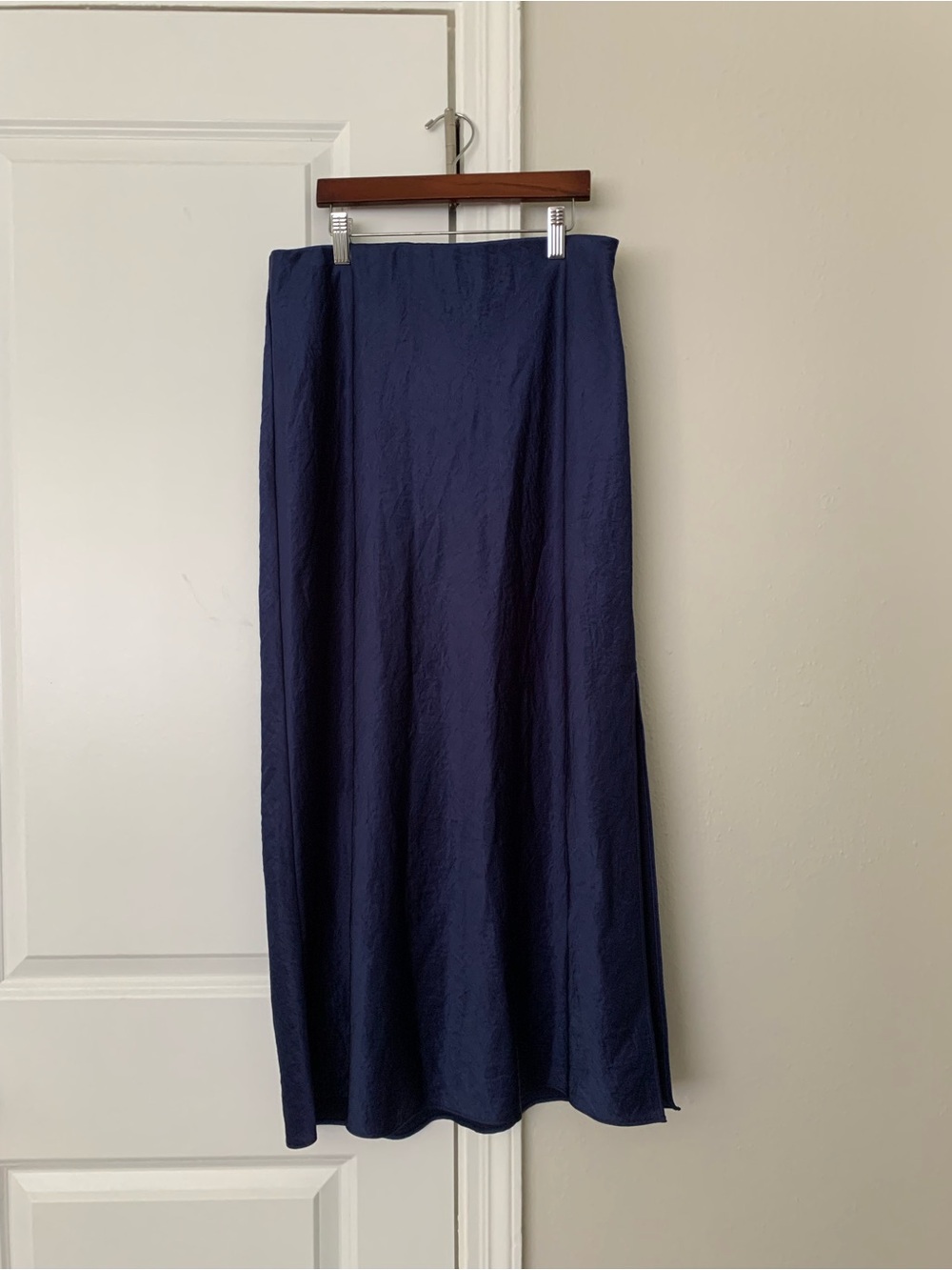 Madewell Navy Satin Skirt